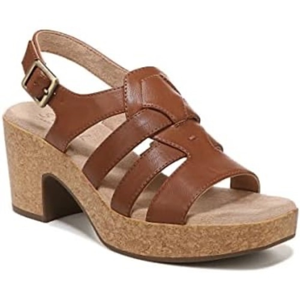 NEW SOUL Naturalizer Aki Fisherman Platform Sandal Toffee Smooth Brown 9.5